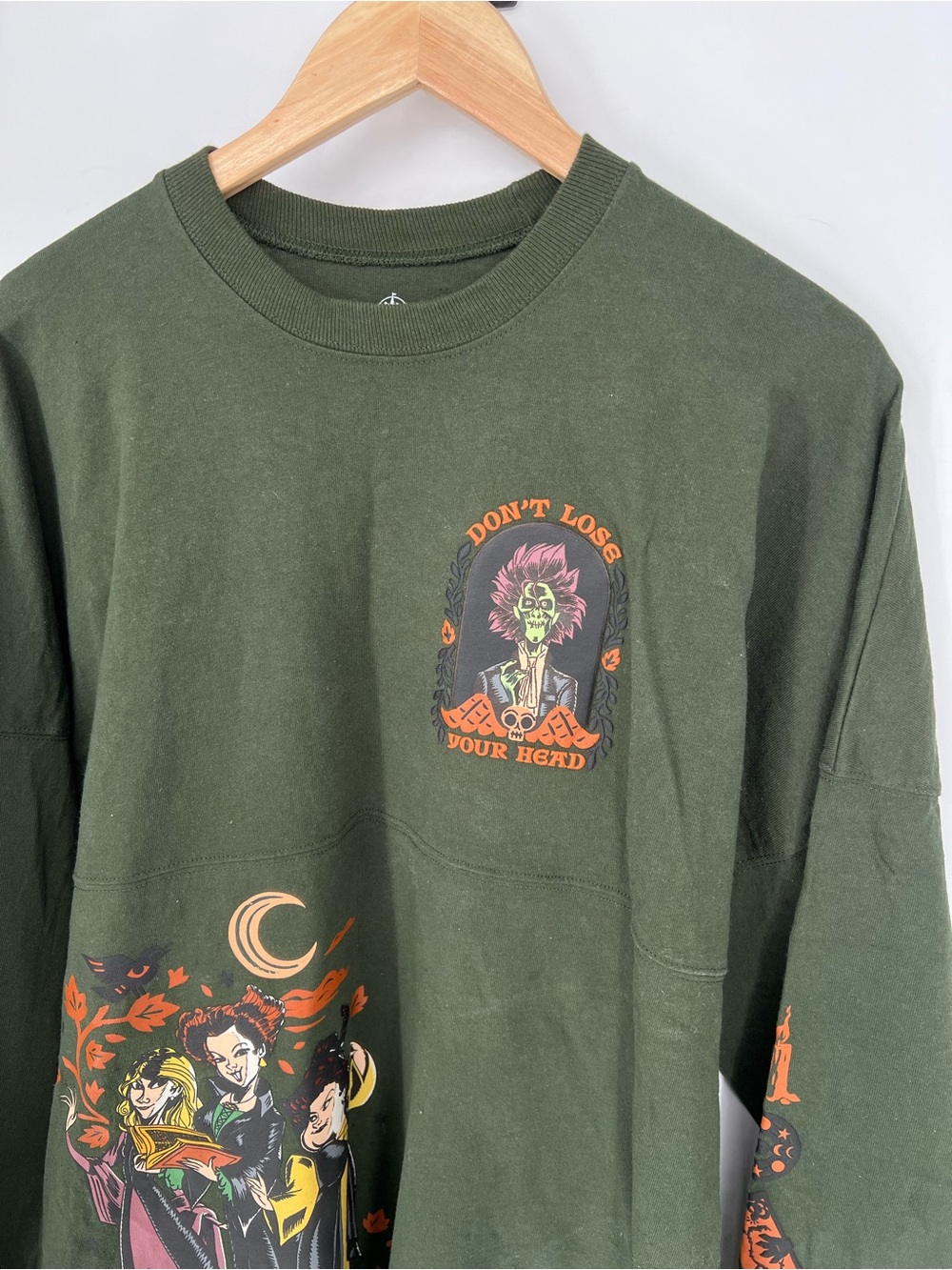 Disney Spirit Jersey Hocus Pocus Haunted Mansion Halloween Womens M Green - Picture 3 of 13